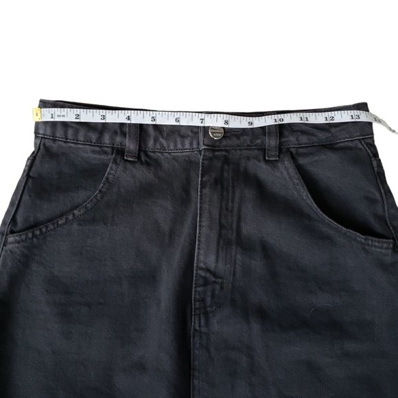 Obey black denim high waist pencil skirt with back zipper slit - Picture 11 of 13